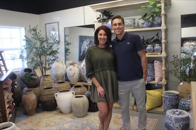 Sax Blue owners, Elizabeth and Alan Young at the store on Tuesday.