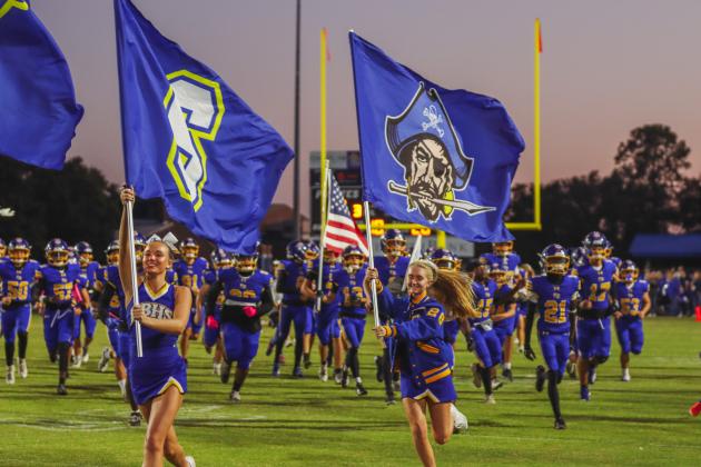 Pirate football on Oct. 24, in Week 10 of High School Football. Photo by Ashley Chandler/News-Leader