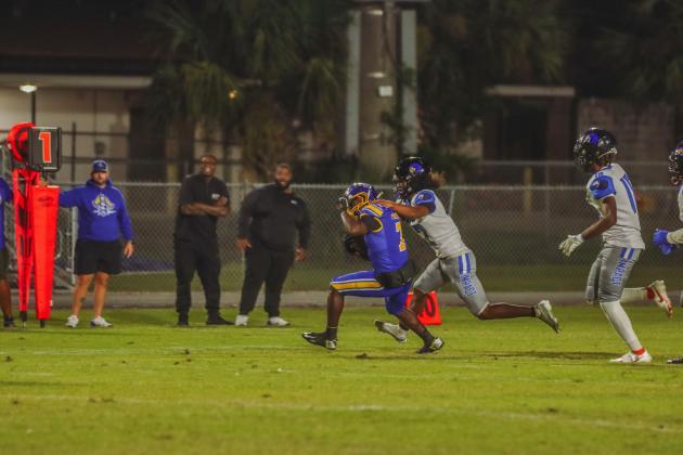 Pirate football on Oct. 24, in Week 10 of High School Football. Photo by Ashley Chandler/News-Leader