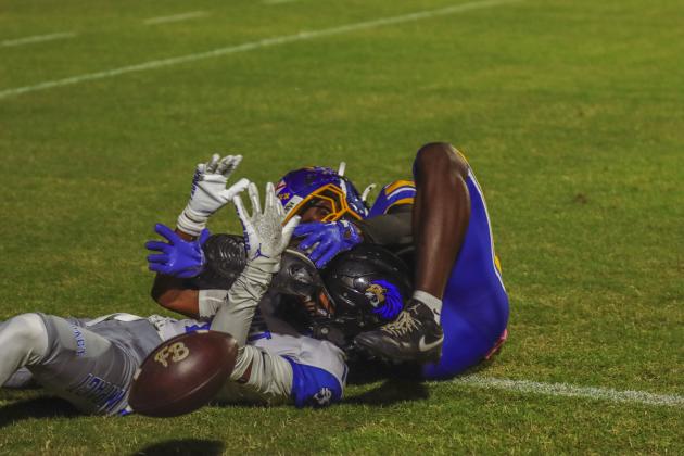 Pirate football on Oct. 24, in Week 10 of High School Football. Photo by Ashley Chandler/News-Leader