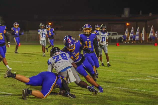 Pirate football on Oct. 24, in Week 10 of High School Football. Photo by Ashley Chandler/News-Leader