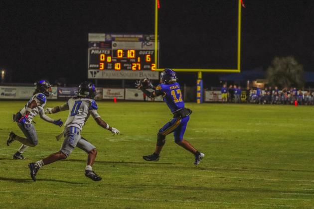 Pirate football on Oct. 24, in Week 10 of High School Football. Photo by Ashley Chandler/News-Leader