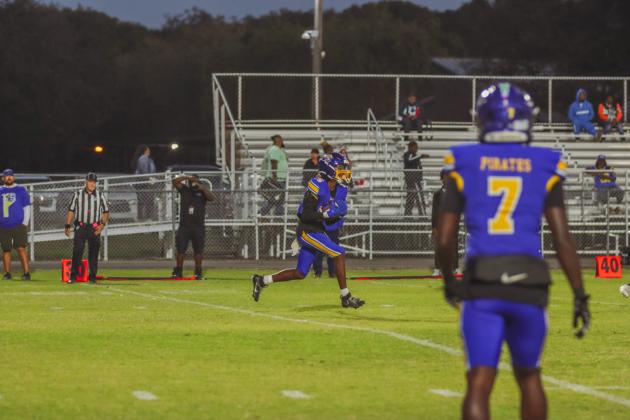 Pirate football on Oct. 24, in Week 10 of High School Football. Photo by Ashley Chandler/News-Leader