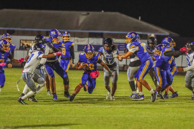 Pirate football on Oct. 24, in Week 10 of High School Football. Photo by Ashley Chandler/News-Leader