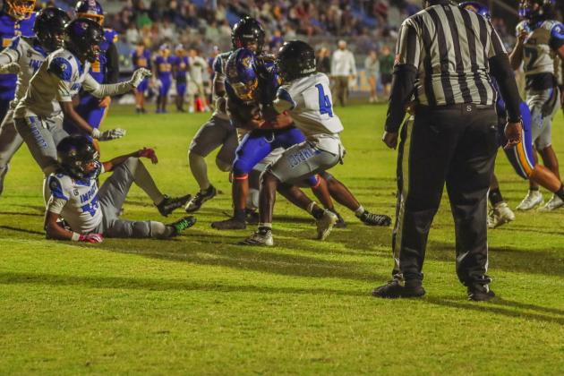 Pirate football on Oct. 24, in Week 10 of High School Football. Photo by Ashley Chandler/News-Leader