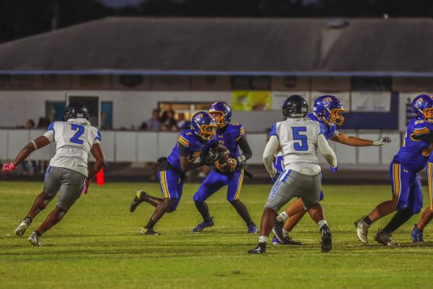 Pirate football on Oct. 24, in Week 10 of High School Football. Photo by Ashley Chandler/News-Leader