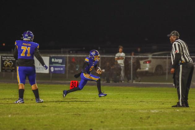 Pirate football on Oct. 24, in Week 10 of High School Football. Photo by Ashley Chandler/News-Leader