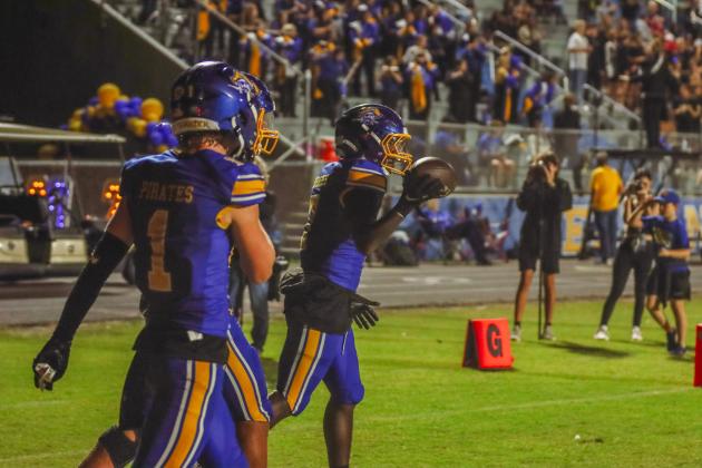 Pirate football on Oct. 24, in Week 10 of High School Football. Photo by Ashley Chandler/News-Leader