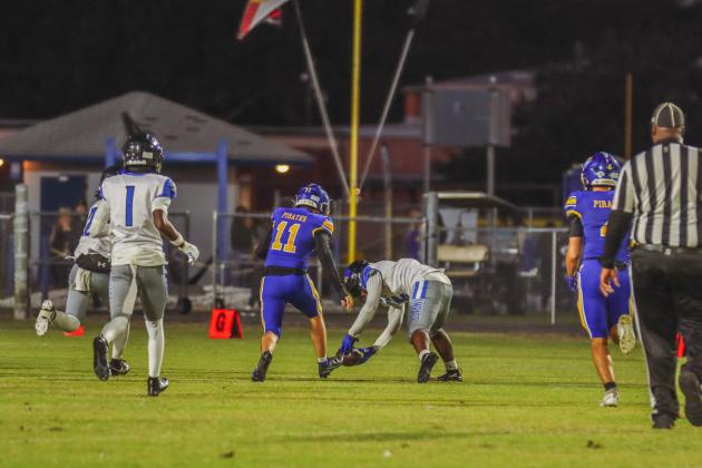 Pirate football on Oct. 24, in Week 10 of High School Football. Photo by Ashley Chandler/News-Leader