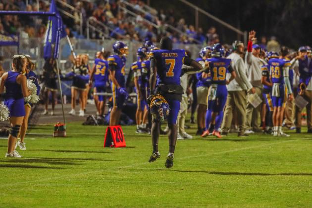 Pirate football on Oct. 24, in Week 10 of High School Football. Photo by Ashley Chandler/News-Leader