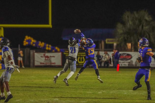 Pirate football on Oct. 24, in Week 10 of High School Football. Photo by Ashley Chandler/News-Leader