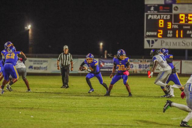 Pirate football on Oct. 24, in Week 10 of High School Football. Photo by Ashley Chandler/News-Leader
