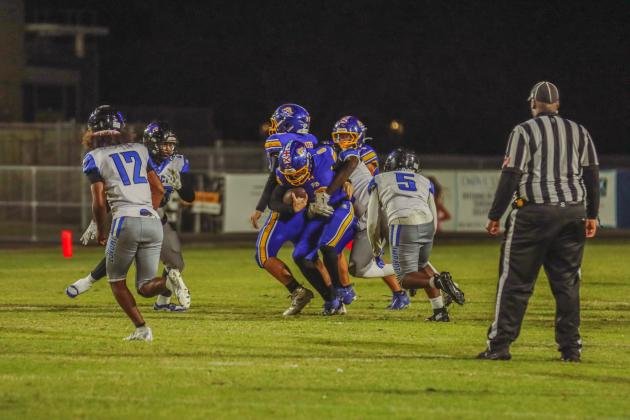 Pirate football on Oct. 24, in Week 10 of High School Football. Photo by Ashley Chandler/News-Leader