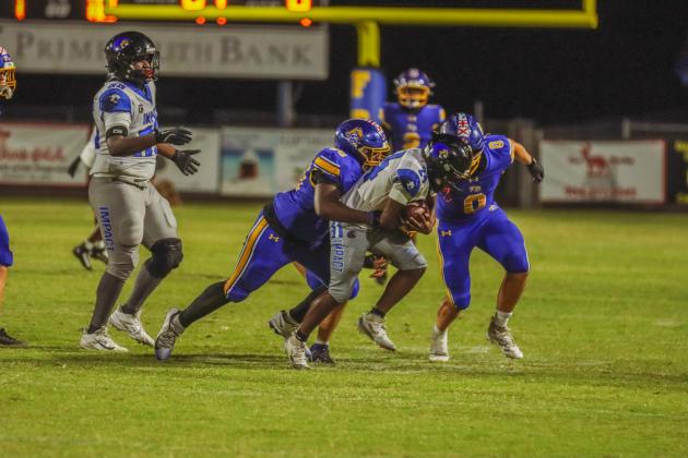 Pirate football on Oct. 24, in Week 10 of High School Football. Photo by Ashley Chandler/News-Leader