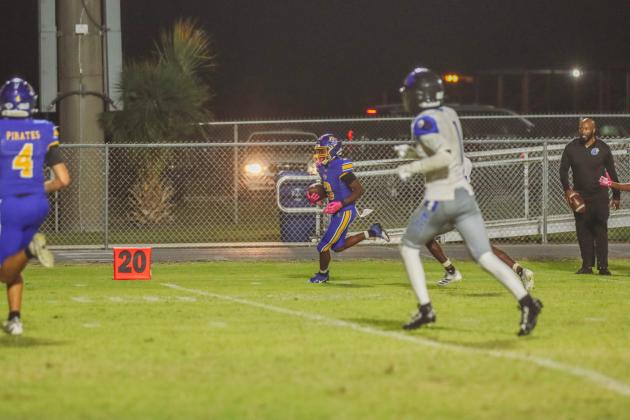 Pirate football on Oct. 24, in Week 10 of High School Football. Photo by Ashley Chandler/News-Leader