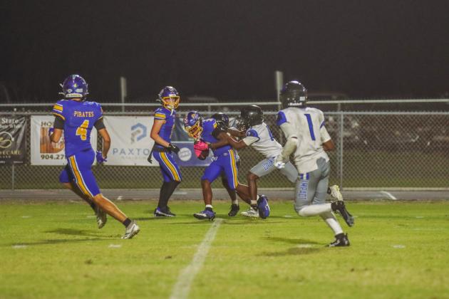 Pirate football on Oct. 24, in Week 10 of High School Football. Photo by Ashley Chandler/News-Leader