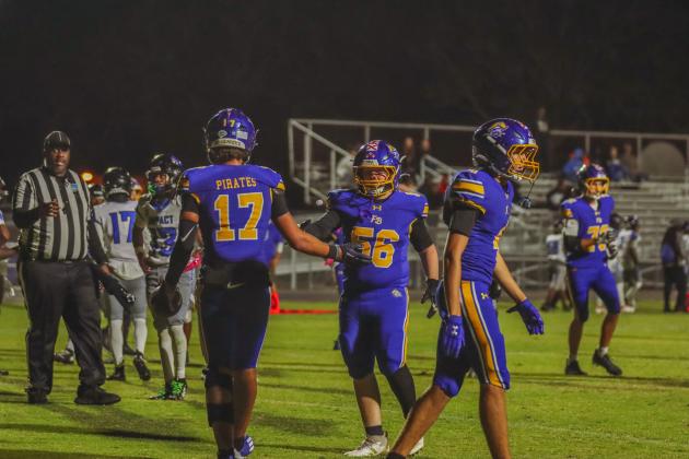 Pirate football on Oct. 24, in Week 10 of High School Football. Photo by Ashley Chandler/News-Leader