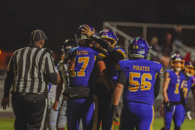 Pirate football on Oct. 24, in Week 10 of High School Football. Photo by Ashley Chandler/News-Leader