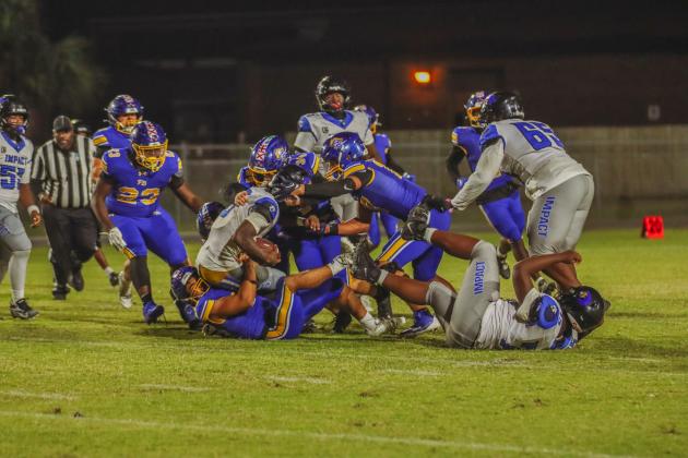 Pirate football on Oct. 24, in Week 10 of High School Football. Photo by Ashley Chandler/News-Leader