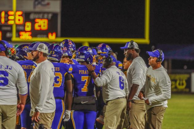 Pirate football on Oct. 24, in Week 10 of High School Football. Photo by Ashley Chandler/News-Leader