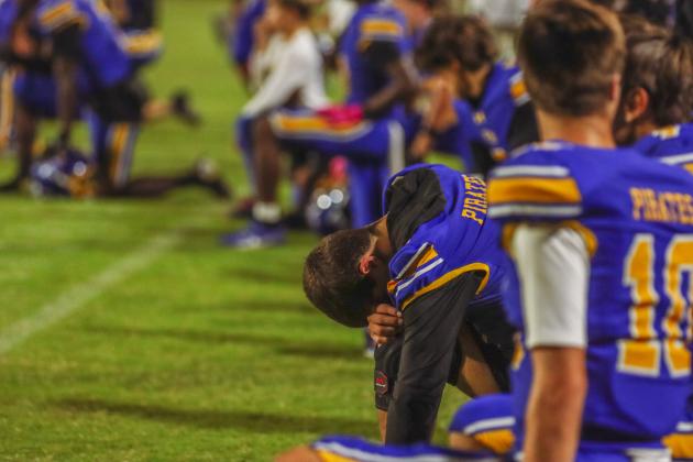 Pirate football on Oct. 24, in Week 10 of High School Football. Photo by Ashley Chandler/News-Leader