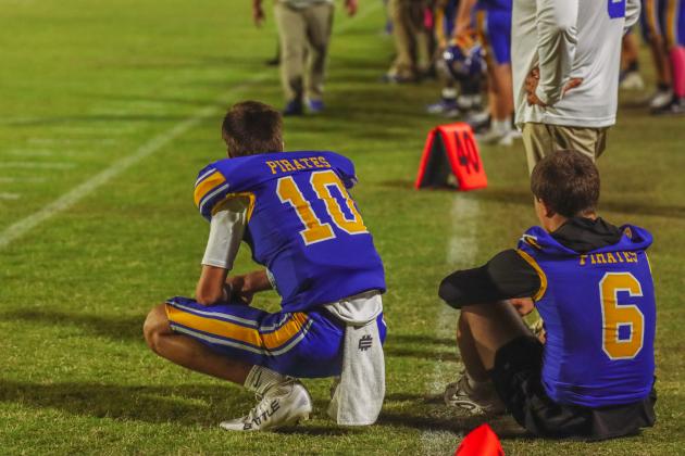 Pirate football on Oct. 24, in Week 10 of High School Football. Photo by Ashley Chandler/News-Leader
