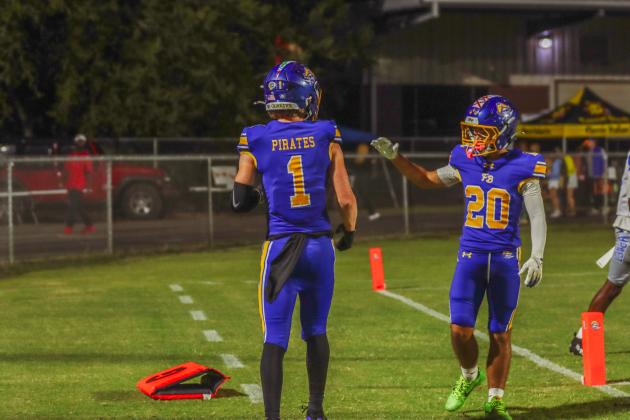 Pirate football on Oct. 24, in Week 10 of High School Football. Photo by Ashley Chandler/News-Leader