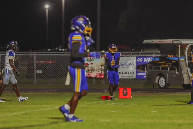Pirate football on Oct. 24, in Week 10 of High School Football. Photo by Ashley Chandler/News-Leader