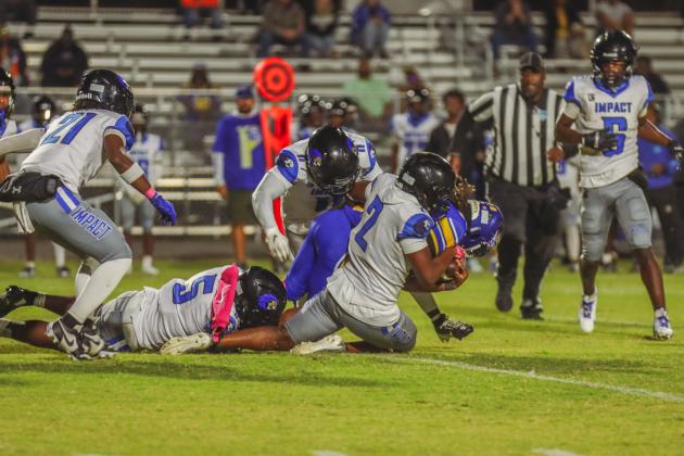 Pirate football on Oct. 24, in Week 10 of High School Football. Photo by Ashley Chandler/News-Leader