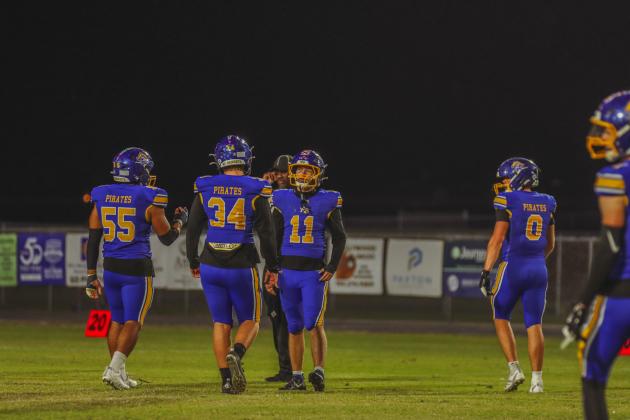 Pirate football on Oct. 24, in Week 10 of High School Football. Photo by Ashley Chandler/News-Leader
