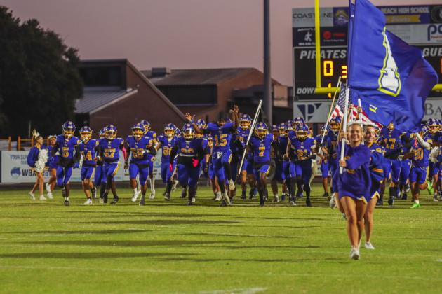 Pirate football on Oct. 24, in Week 10 of High School Football. Photo by Ashley Chandler/News-Leader