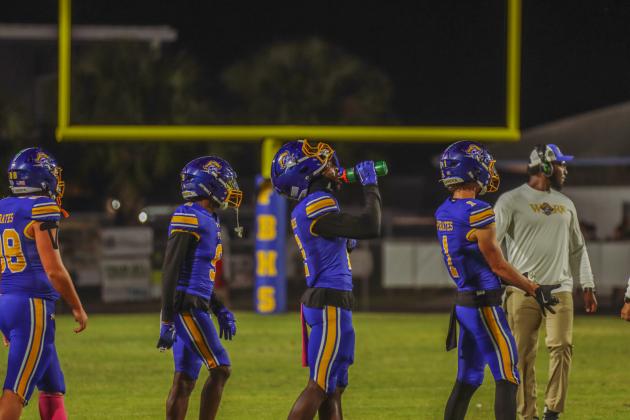 Pirate football on Oct. 24, in Week 10 of High School Football. Photo by Ashley Chandler/News-Leader