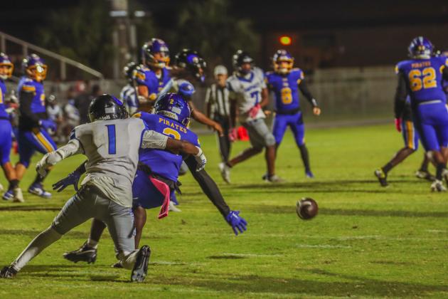 Pirate football on Oct. 24, in Week 10 of High School Football. Photo by Ashley Chandler/News-Leader
