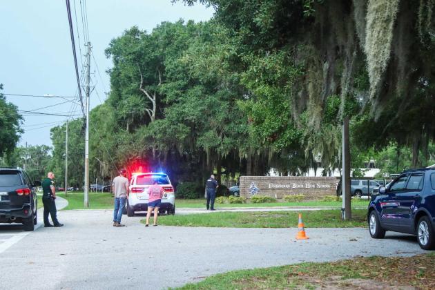 Police presence at Fernandina Beach High School earlier this year. Ashley Chandler/News-Leader