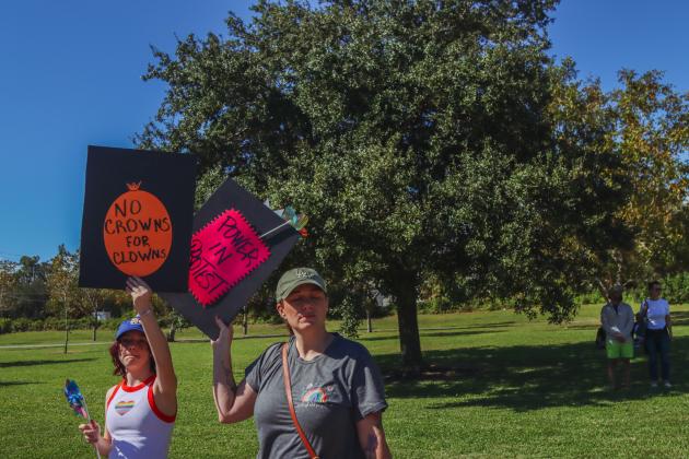 A "No Kings" demonstration was held at Eighth and Lime streets on Saturday in downtown Fernandina Beach. Photo by Ashley Chandler/News-Leader