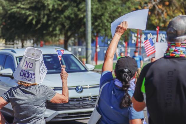 A "No Kings" demonstration was held at Eighth and Lime streets on Saturday in downtown Fernandina Beach. Photo by Ashley Chandler/News-Leader