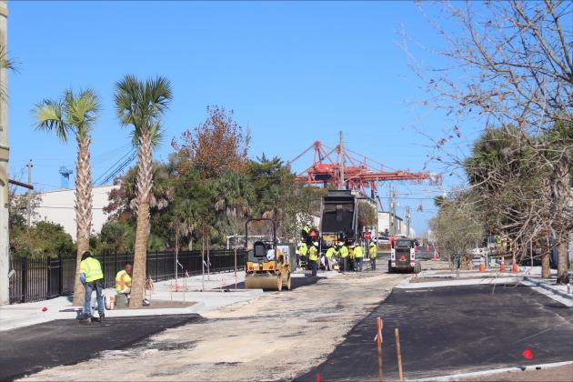 The 2nd Street project, shown as of Monday, is near completion. By Marisa DeMar