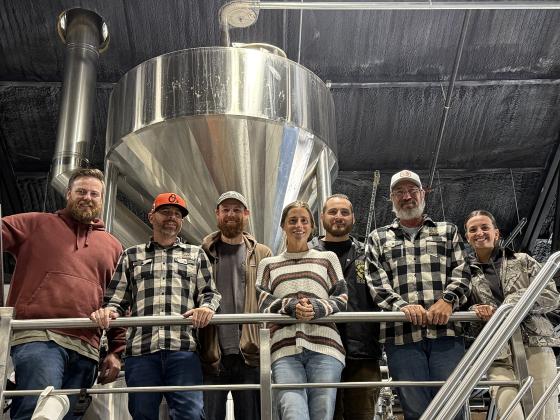 From left: Mocama Brewing Company's Matt Crawford, Matt Hare, Elliot Terral, Kim Delnegro, Andrew Batey, Andy Huggins and Cassie McManus.