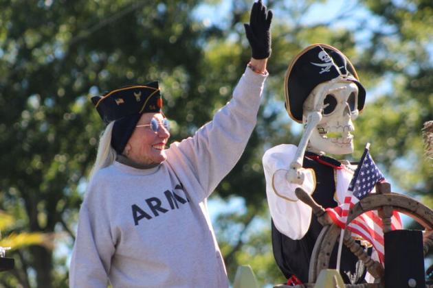 Member of the Fernandina Beach Pirates Club in the parade. By Marisa DeMar/News-Leader