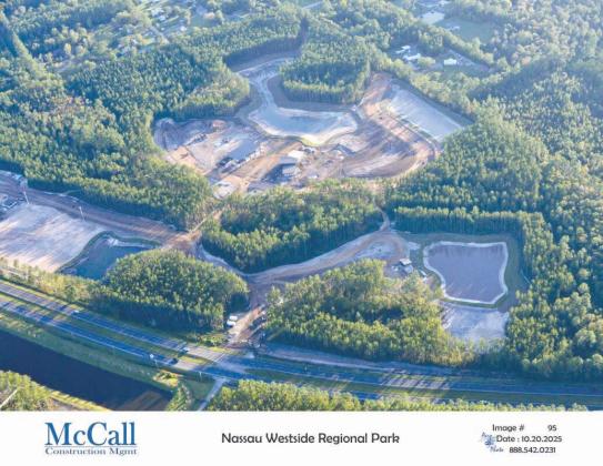 An aerial shot of the construction at Westside Regional Park. Submitted photo
