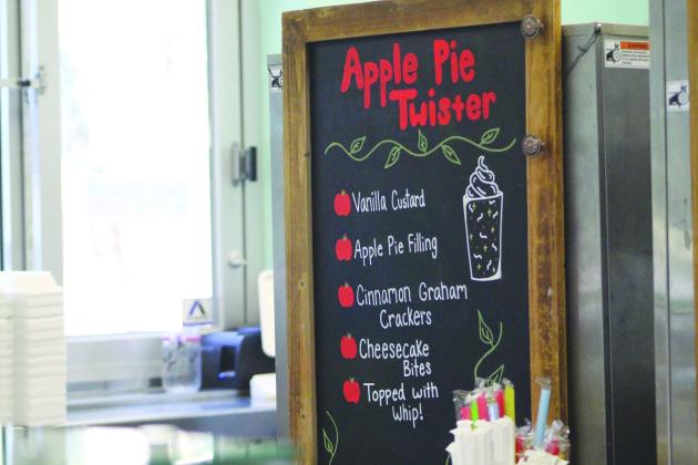 A festive apple pie custard creation at DeNucci’s on Nov. 20.