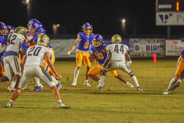 Fernandina Beach Pirates football in the SSAA quarterfinal against Paxon School for Advanced Studies Golden Eagles. Photo by Ashley Chandler/News-Leader