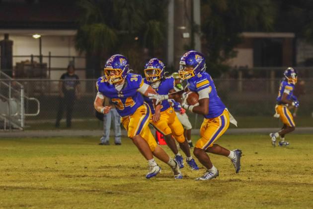 Fernandina Beach Pirates football in the SSAA quarterfinal against Paxon School for Advanced Studies Golden Eagles. Photo by Ashley Chandler/News-Leader