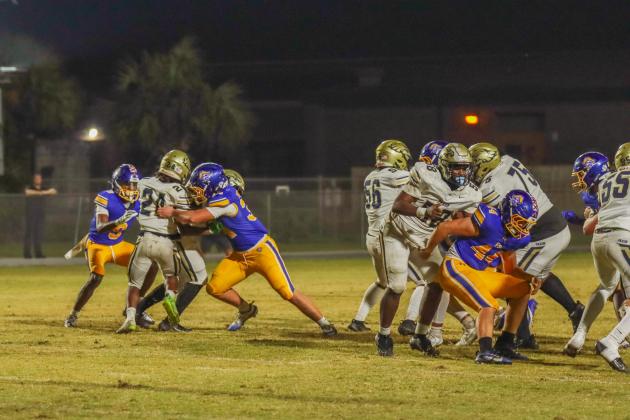 Fernandina Beach Pirates football in the SSAA quarterfinal against Paxon School for Advanced Studies Golden Eagles. Photo by Ashley Chandler/News-Leader