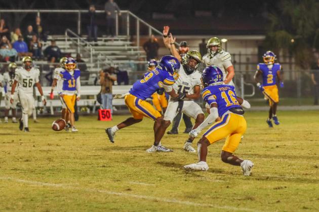 Fernandina Beach Pirates football in the SSAA quarterfinal against Paxon School for Advanced Studies Golden Eagles. Photo by Ashley Chandler/News-Leader