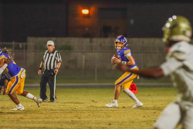 Fernandina Beach Pirates football in the SSAA quarterfinal against Paxon School for Advanced Studies Golden Eagles. Photo by Ashley Chandler/News-Leader