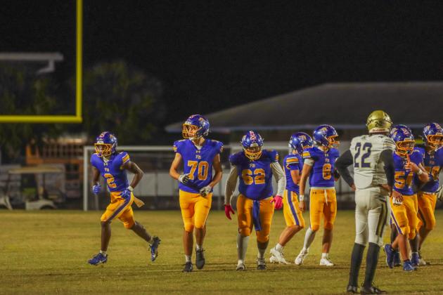 Fernandina Beach Pirates football in the SSAA quarterfinal against Paxon School for Advanced Studies Golden Eagles. Photo by Ashley Chandler/News-Leader