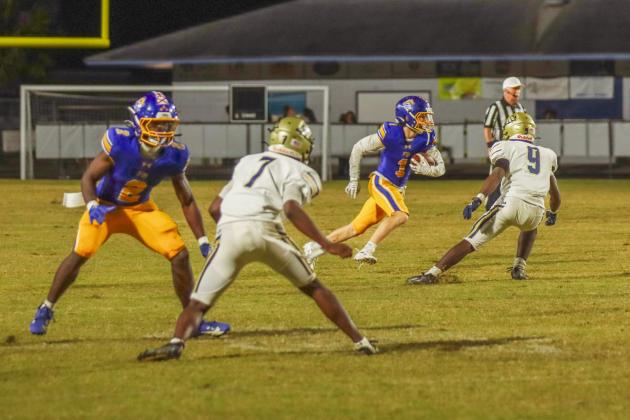 Fernandina Beach Pirates football in the SSAA quarterfinal against Paxon School for Advanced Studies Golden Eagles. Photo by Ashley Chandler/News-Leader