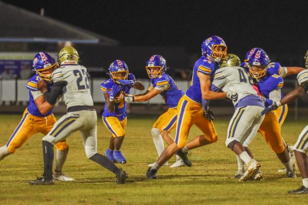 Fernandina Beach Pirates football in the SSAA quarterfinal against Paxon School for Advanced Studies Golden Eagles. Photo by Ashley Chandler/News-Leader