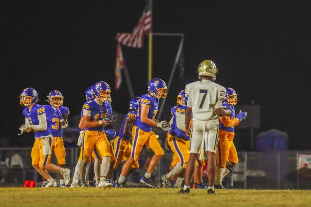 Fernandina Beach Pirates football in the SSAA quarterfinal against Paxon School for Advanced Studies Golden Eagles. Photo by Ashley Chandler/News-Leader